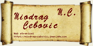 Miodrag Ćebović vizit kartica